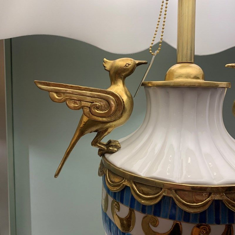 茱莉安法式奢华客厅台灯欧式精美陶瓷镶铜小鸟卧室床头灯具装饰