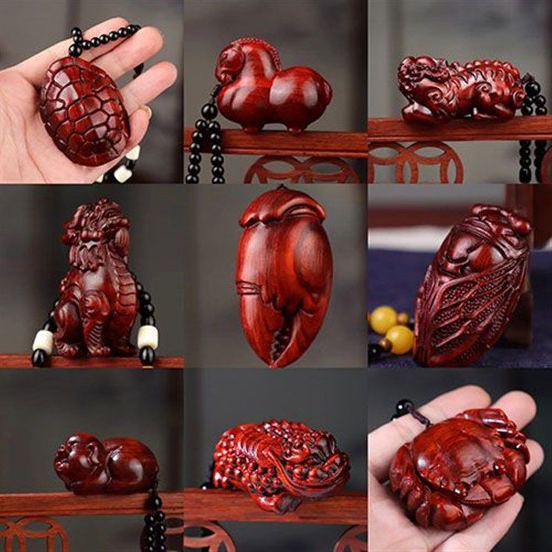 小叶紫檀木雕麒麟貔貅手把件文玩工艺品挂件随身把玩件实木挂饰,家居饰品,创意礼品,淘宝优惠券,粉丝福利购,淘宝优惠卷