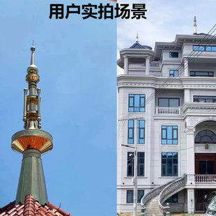 不锈钢避雷针别墅楼顶家用圆球304金工程业绝缘防雷避雷塔接闪杆
