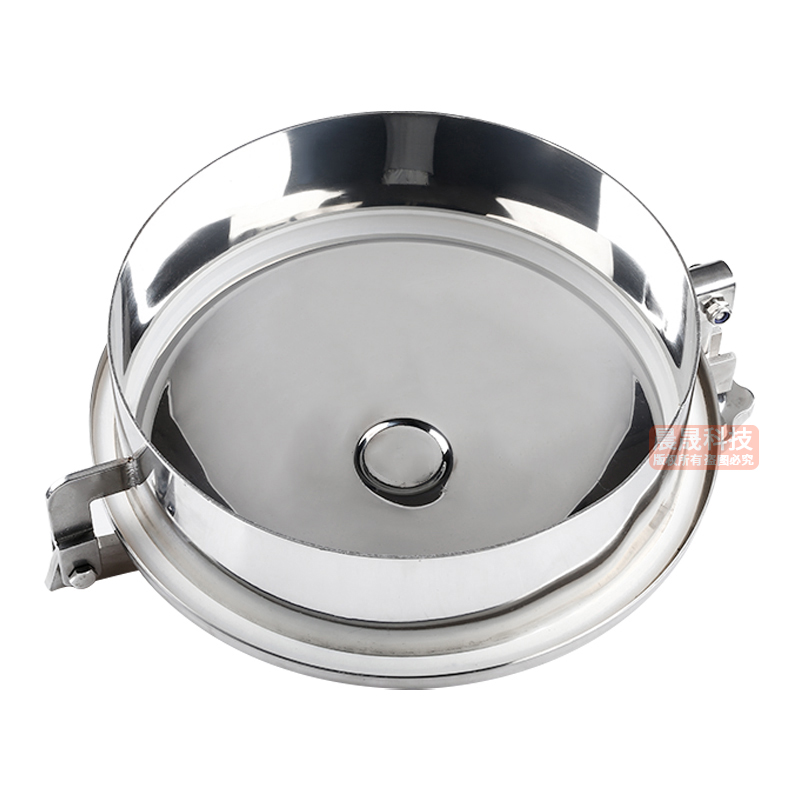 304不锈钢常压人孔盖卫生级快开人孔门酒罐上焊接圆形翻边手孔