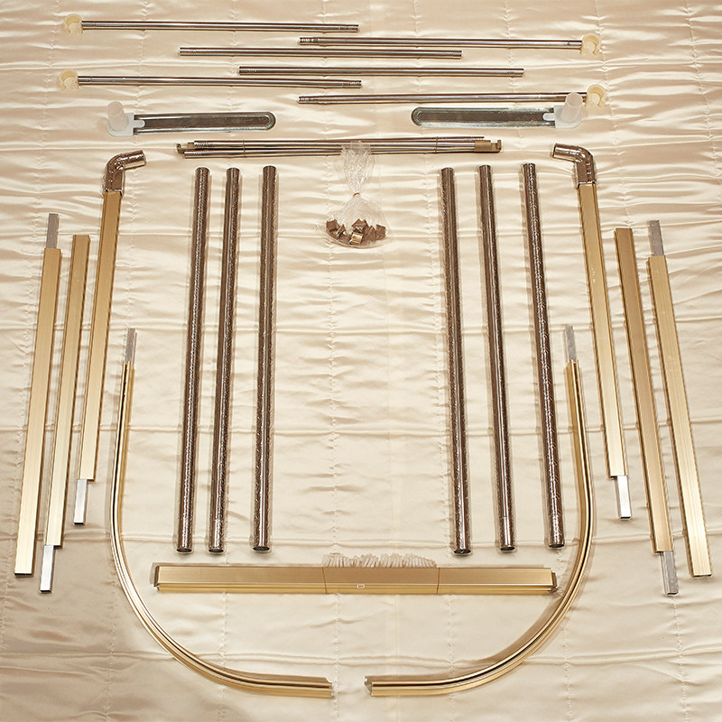 U型导轨蚊帐遮光帘支架配件拉幕式落地结实加厚1.8家用床帘支架