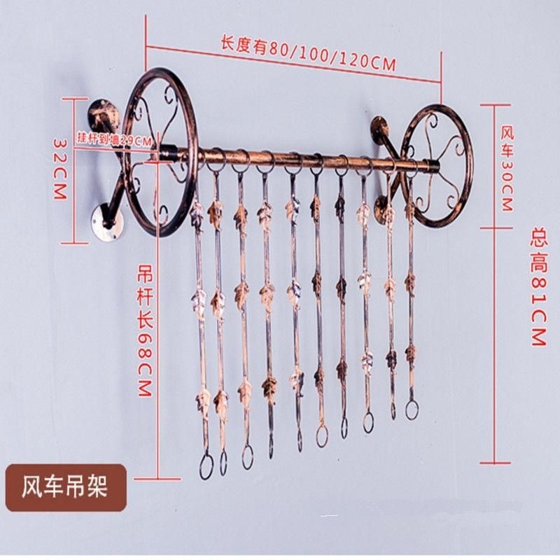 铁艺新款复古金属服装店上墙展架侧挂衣架女装童装商场风车展示架