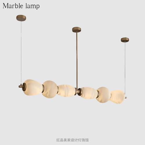 意式Marble lamp进口云石饭厅吊灯轻奢设计师全铜商用高级感灯具