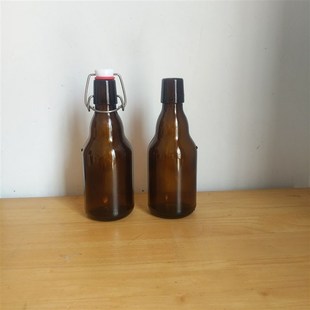 成箱出售新款330毫升卡扣棕色玻璃瓶啤酒瓶.空瓶汽水瓶饮料瓶红酒