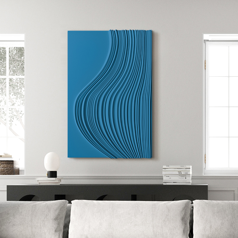客厅背景墙装饰画3d立体浮雕侘寂风玄关挂画创意卧室壁画简约高级图片