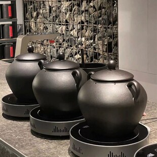 新中式火山石水滴煮茶釜馆煮茶器养生茶温茶大容量火山石电陶炉罐