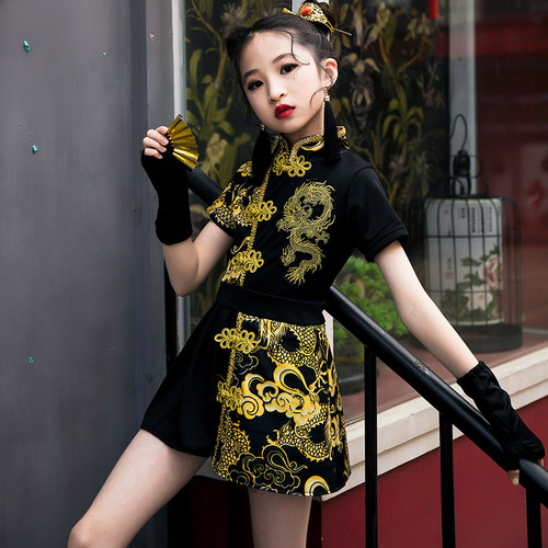 六一儿童节表演服装中国风走秀合唱团演出服套装潮女童旗袍夏季