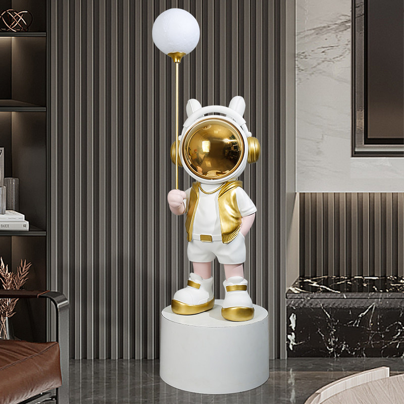 大型宇航员落地摆件潮酷轻奢太空人举灯客厅电视柜装饰品乔迁礼品,家居饰品,装饰摆件,淘宝优惠券,粉丝福利购,淘宝优惠卷