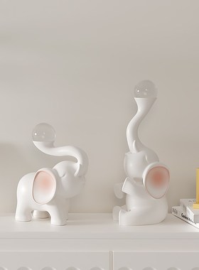 大象水晶球摆件一对客厅玄关酒柜电视柜家居软装饰品招财乔迁礼物