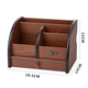 汇星 木质多功能收纳带抽屉桌面文具遥控器化妆品收纳盒创意笔筒