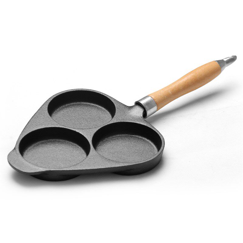雅多福 铸铁锅小煎锅3/4孔煎蛋锅蛋饺锅煎蛋器鸡蛋汉堡模具平底锅