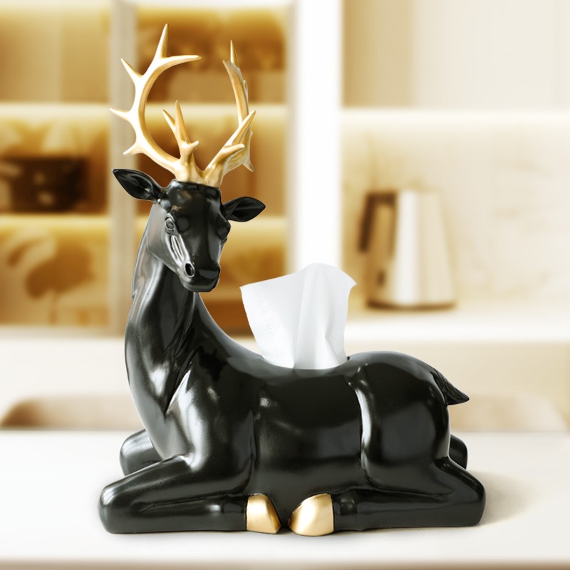 创意北欧风麋鹿纸巾盒家用抽纸盒餐厅客厅茶几餐巾纸盒装饰品摆件