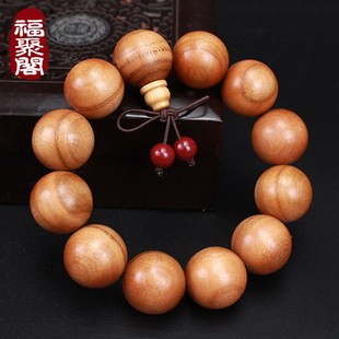 正宗纯桃木手串男女原木佛珠念珠老桃木精品朱砂随身天然手链手镯