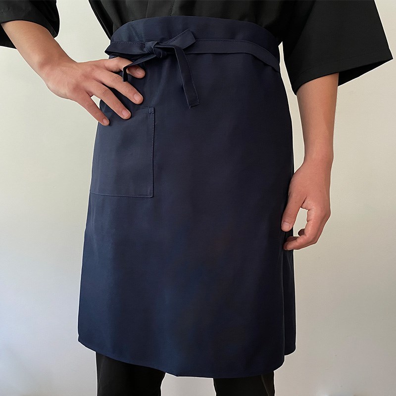 酒店厨师围裙男女过膝中长款围腰半身裙餐厅厨房咖啡服务员工作服