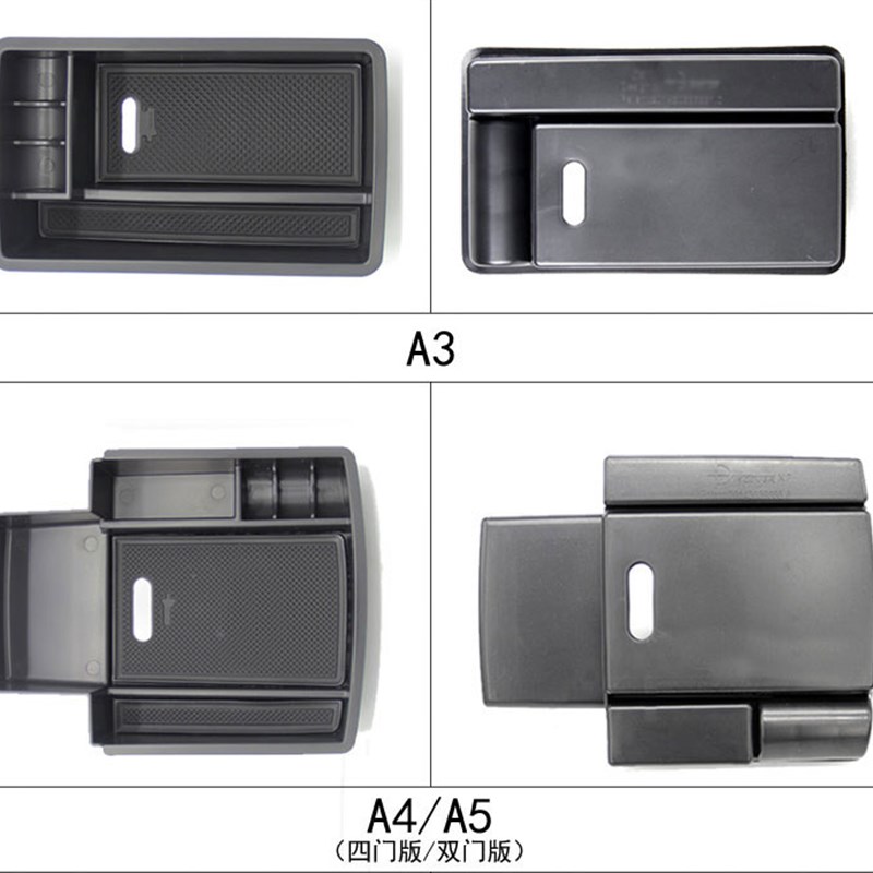 适用奥迪A3/A4L/A5改装中央扶手箱储物置物盒手机收纳盒