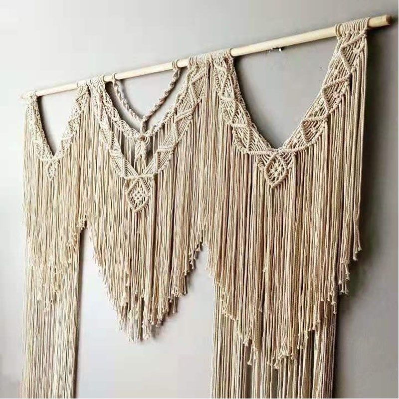 北欧风大号手工棉绳编织婚礼背景挂毯网红民宿样板房间装饰门帘