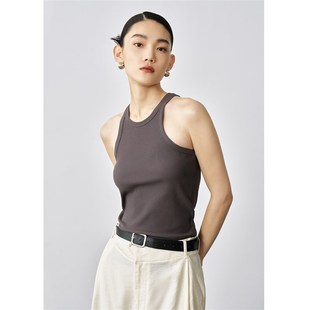 TINGE贴己罗纹吊带背心女夏外穿2024新款修身针织打底无袖上衣