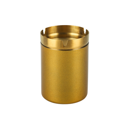 金色高档家用酒店酒吧餐馆KTV车载防风漏斗烟灰缸礼品刻印LOGO
