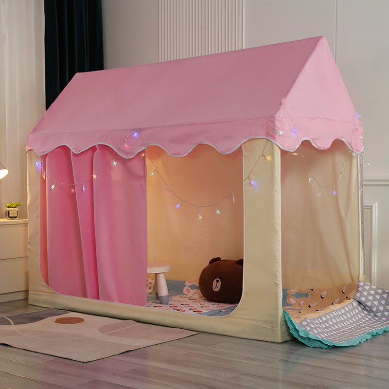 儿童小床蚊帐卧室婴儿拼接床分床公主风防蚊帐篷树屋小房子游戏屋