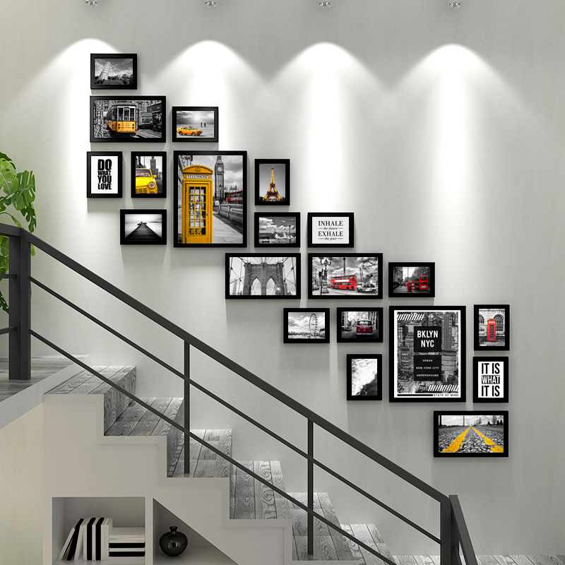 网红客厅照片墙装饰免打孔相框墙房间像框挂墙组合创意沙发背景墙