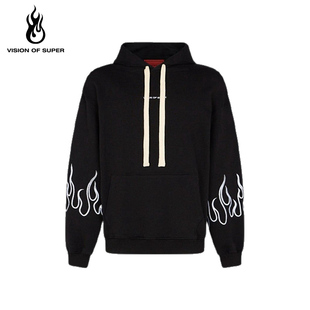 风刺绣连帽宽松卫衣男女款 VOS火焰美式 VisionofSuper 秋冬新款