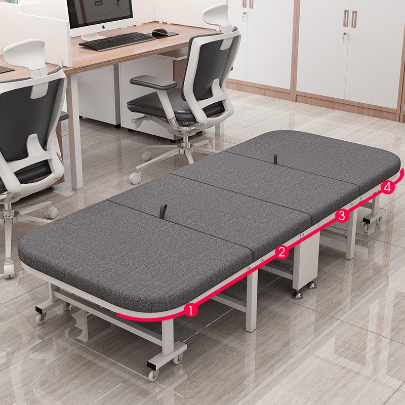 现货午休折叠床单人床办公室便携家用成人陪护简易四折床午睡神器