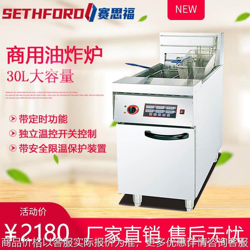 26A立式单缸双筛电炸炉带计时器30L智能炸薯条炸鸡炉油炸锅炸串机,厨房电器,扒炉/铁板烧/手抓饼炉,淘宝优惠券,粉丝福利购,淘宝优惠卷