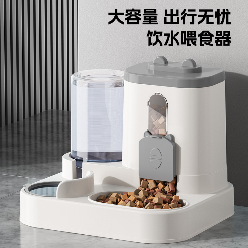 猫咪饮水机宠物饮水器自动喂水喂食器一体狗狗不湿嘴神器喝水碗盆