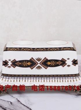 KTV摆台用品 果皮碗酒吧陶瓷麦架话筒架 欧式KTV包厢桌面摆件果盘