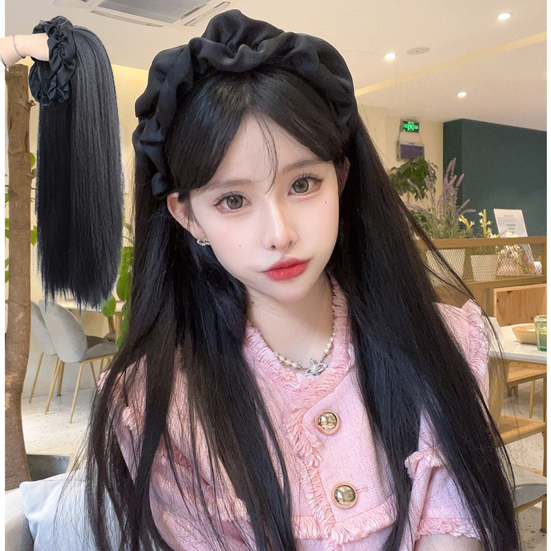 发箍假发女一体式大波浪高颅顶全头套式U型长发半头套时尚假发图片