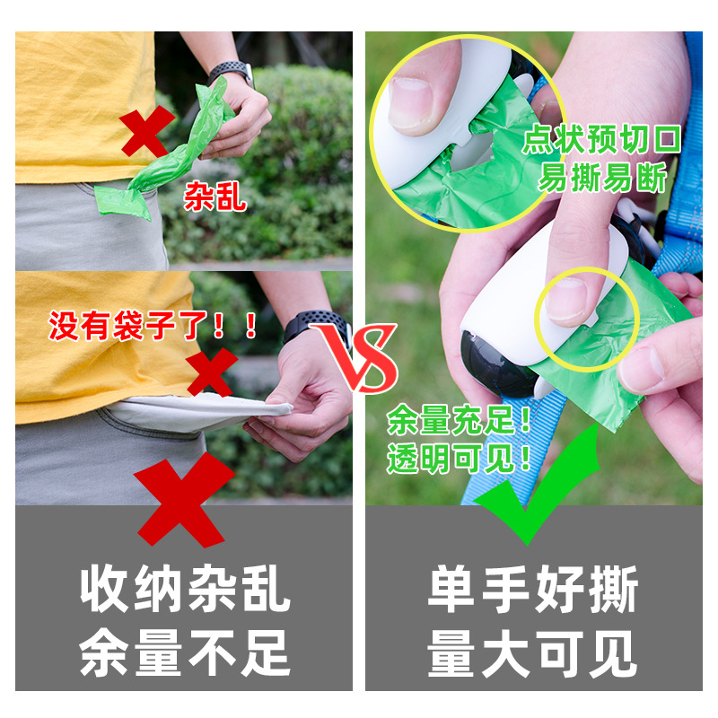 宠物垃圾袋降解环保宠物拾便器狗拾便袋分配器清洁用品狗屎袋捡屎