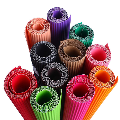 大张50*70cm瓦楞纸波浪纸手工纸折叠纸装饰材料幼儿圆儿童彩色DIY