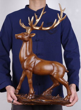 鹿摆件大号吉祥鹿家居酒柜装饰客厅玄关新中式工艺品招财开业礼品