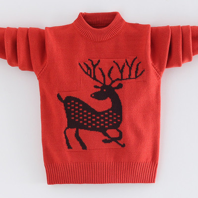 2023秋冬男童针织衫薄款套头打底衫拼色上衣男孩线衫中大童毛衣