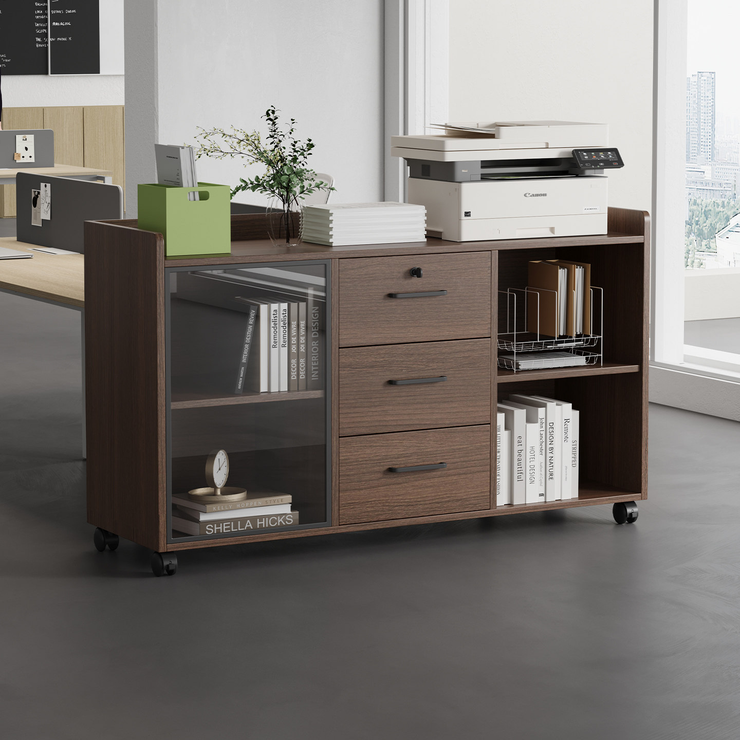 办公室打印机柜茶水柜矮柜文件柜办公柜边柜侧柜玻璃门移动柜落地,商业/办公家具,办公茶水柜,淘宝优惠券,粉丝福利购,淘宝优惠卷