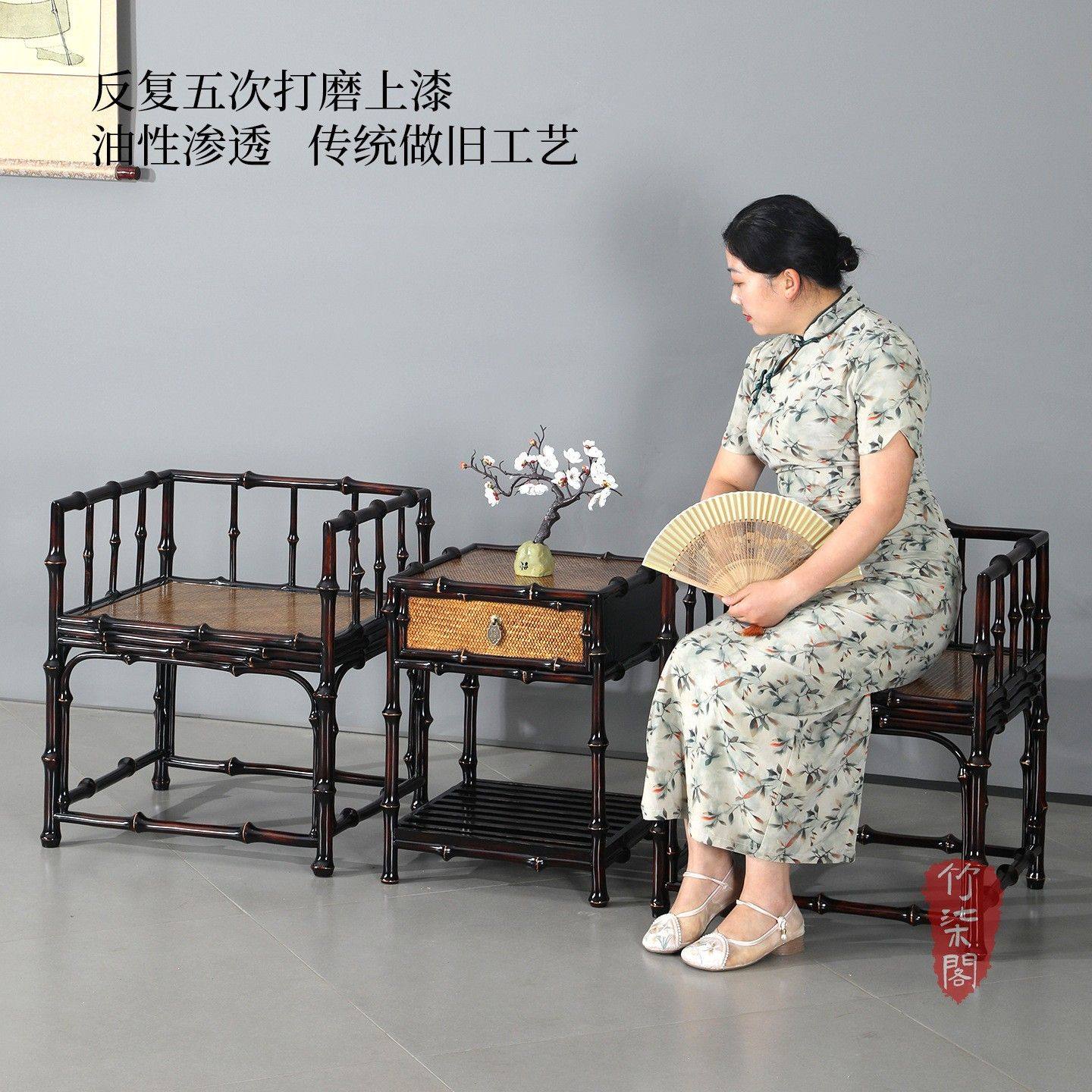 筇竹茶边柜茶边几竹编茶几新中式家具茶柜置物架茶几圈椅泡茶套装,机械设备,其他机械设备,淘宝优惠券,粉丝福利购,淘宝优惠卷