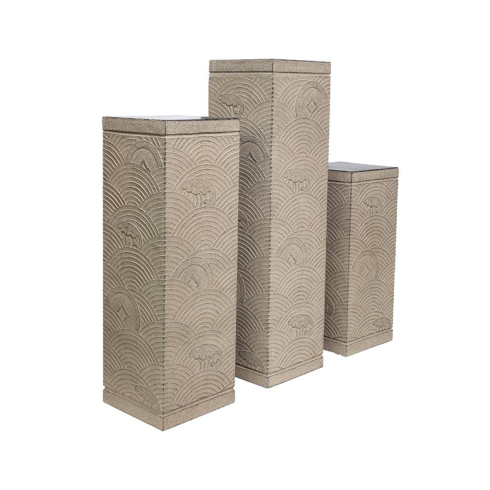 7L8K新中式流水展示柱摆件仿古玄关装饰柱产品陈列展示台落地装饰