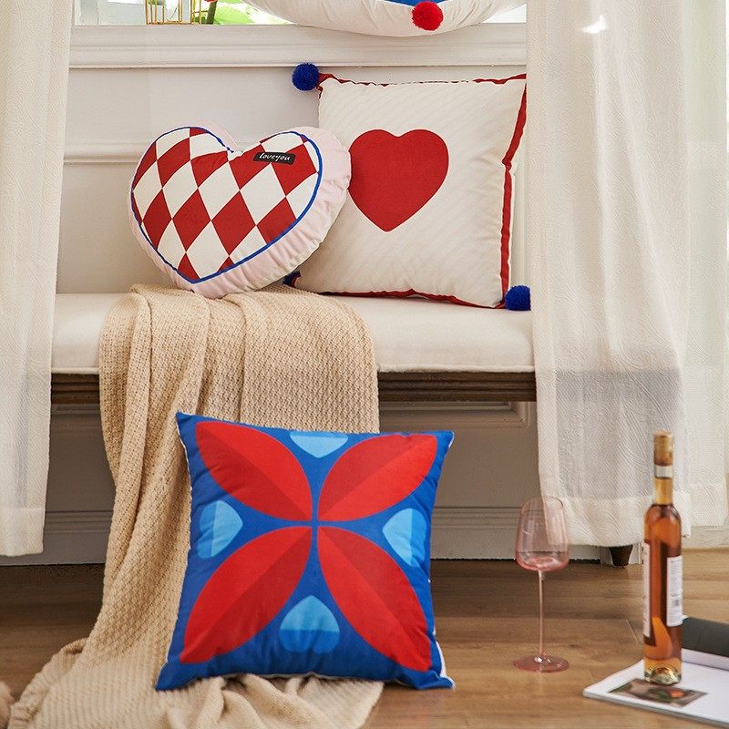 现代简约抱枕沙发办公室客厅印花靠枕床头网红爱心流苏靠垫套,居家布艺,抱枕被,淘宝优惠券,粉丝福利购,淘宝优惠卷