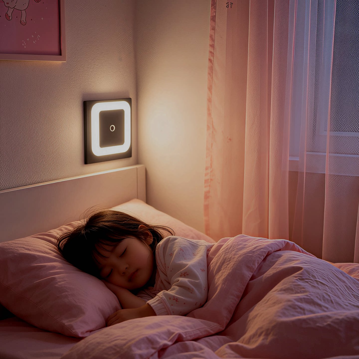 插电式智能省电光感应小夜灯少女心儿童房卧室宝宝喂奶起夜伴睡灯