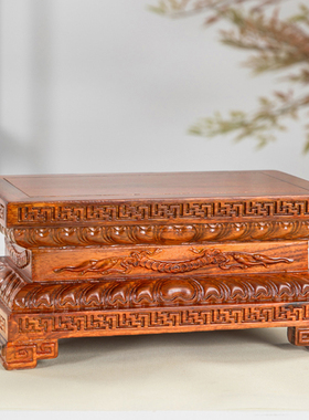 实木长方形底座财神爷关公垫高座观音共佛台佛像盆景鱼缸摆件托架