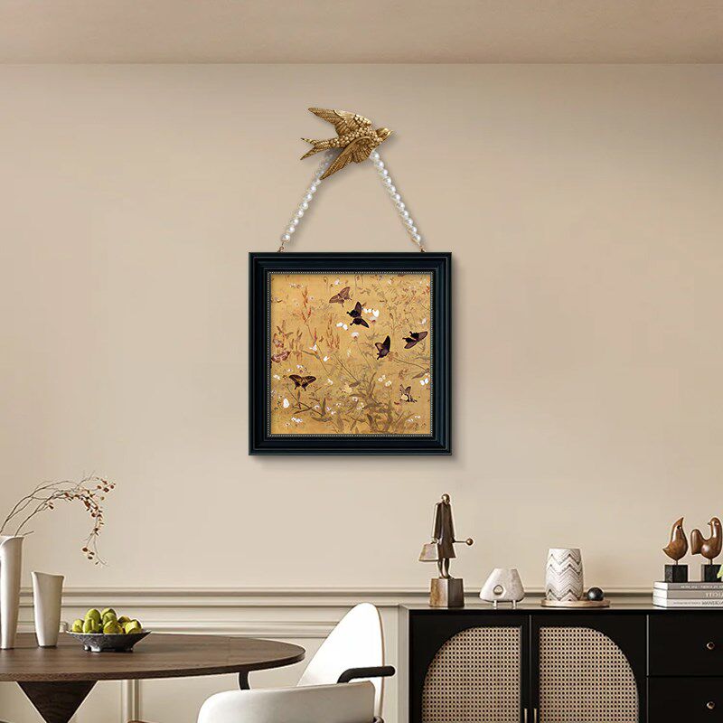 中古风百鸟朝阳玄关餐厅装饰画2025新款卧室床头挂画复古艺术壁画,家居饰品,现代装饰画,淘宝优惠券,粉丝福利购,淘宝优惠卷