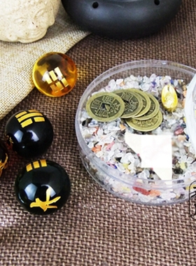 人造合成水晶五行阵九宫八卦金木水火土五路财神家居客厅玄关摆件