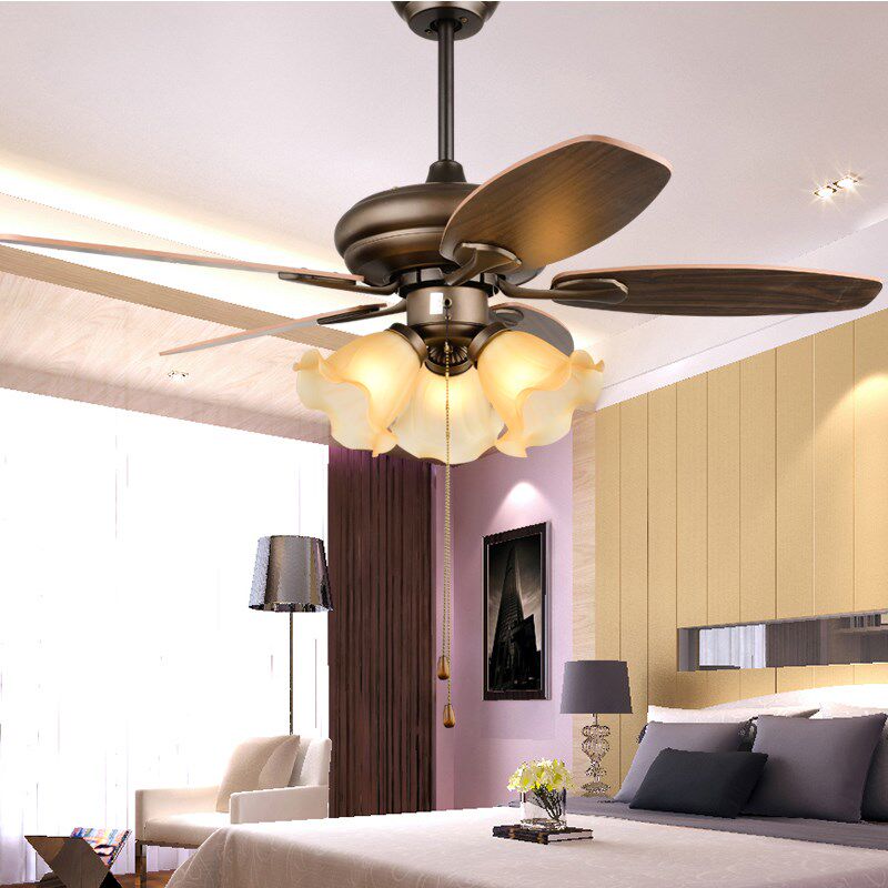咖啡色饭厅风扇吊灯42寸木叶吊扇灯美式乡村电扇灯餐厅服装店灯扇,家装灯饰光源,风扇灯,淘宝优惠券,粉丝福利购,淘宝优惠卷