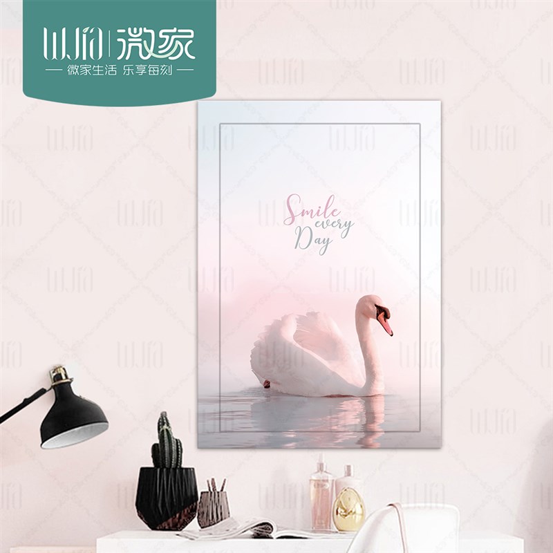 定制竖版粉色女电表箱贴画消防栓遮挡装饰画自粘配电箱贴纸弱电箱