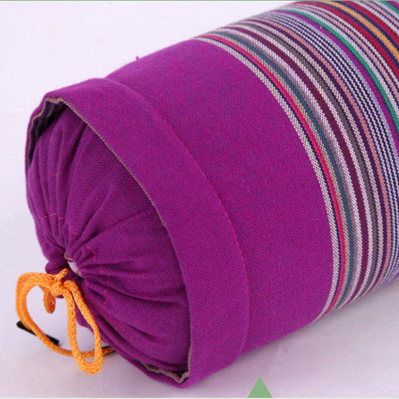 老粗布糖果枕枕头 成人单人荞麦枕圆形大颈椎枕纯棉透气睡眠枕头