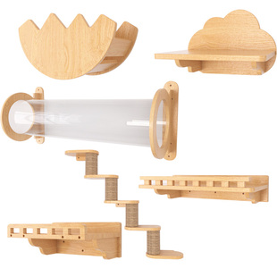 定制日式猫爬架墙壁式猫架子实木猫爬架太空舱猫窝太空隧道别墅