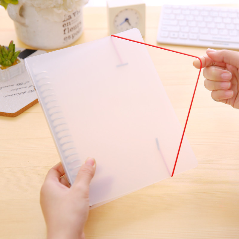 PP半透明外壳A5 B5 26孔钢夹活页夹A4记事本30孔笔记本子文具定制