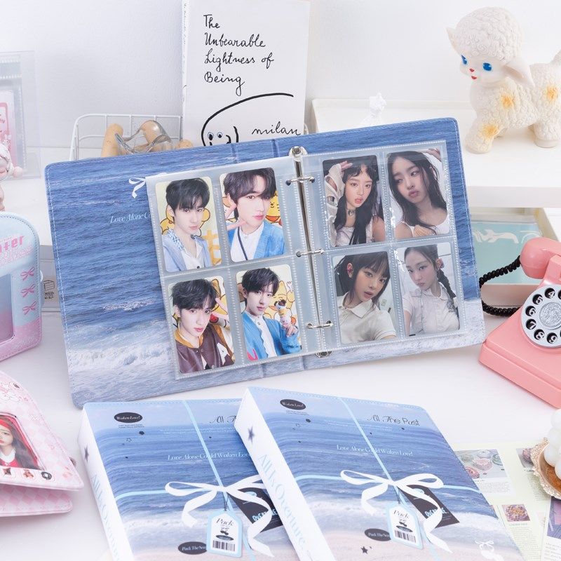 追星收纳蓝海之礼四宫格卡册专辑小卡明星集卡紧凑型卡页加厚爱豆