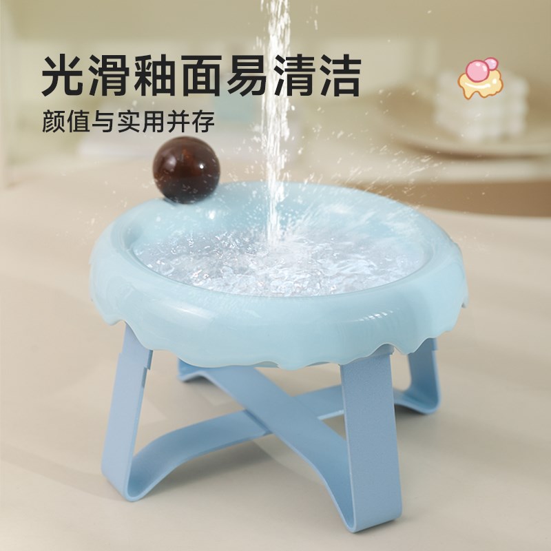 猫碗陶瓷猫食盆猫咪饭碗高脚猫粮碗狗碗防打翻喝水碗宠物饭盆碗架