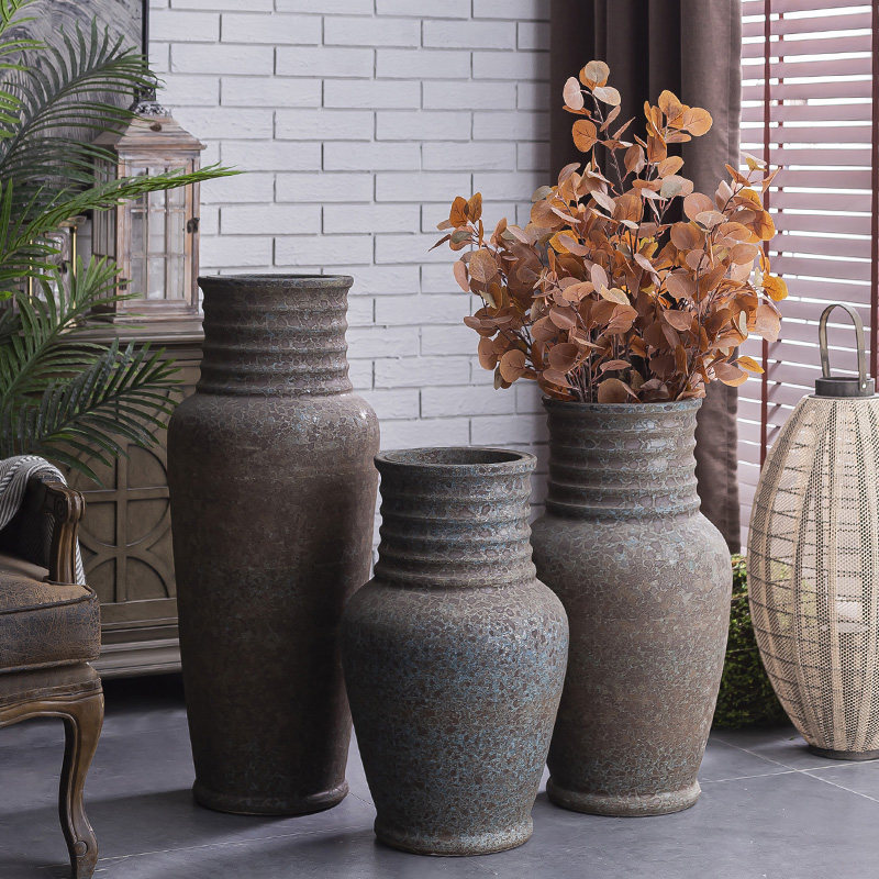 景德镇陶瓷落地花瓶中式仿古乾燥花客厅插花装饰摆饰复古陶罐盆大,家居饰品,花瓶,淘宝优惠券,粉丝福利购,淘宝优惠卷